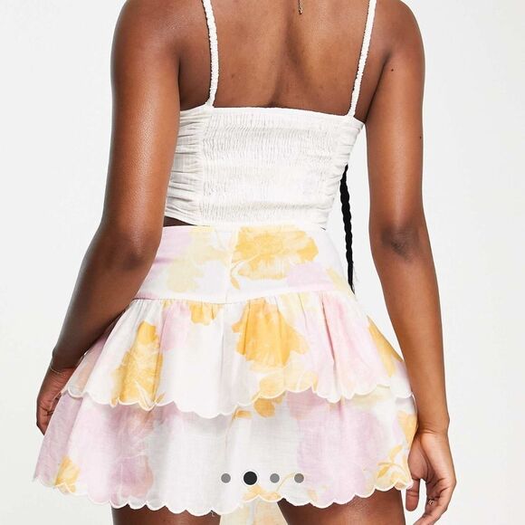 ASOS scallop floral ruffle skirt - Picture 2 of 5